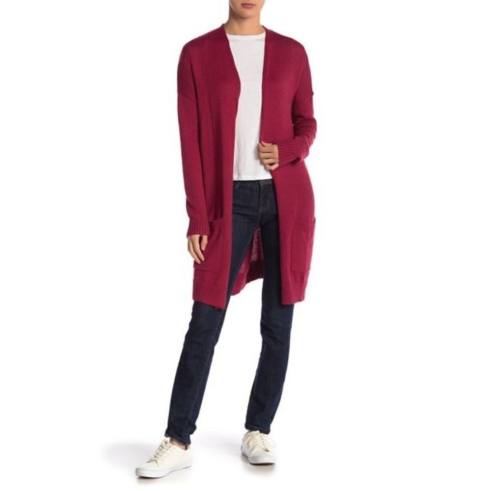 ABOUND Pink Long Knit Open Cardigan Sweater XS NWT